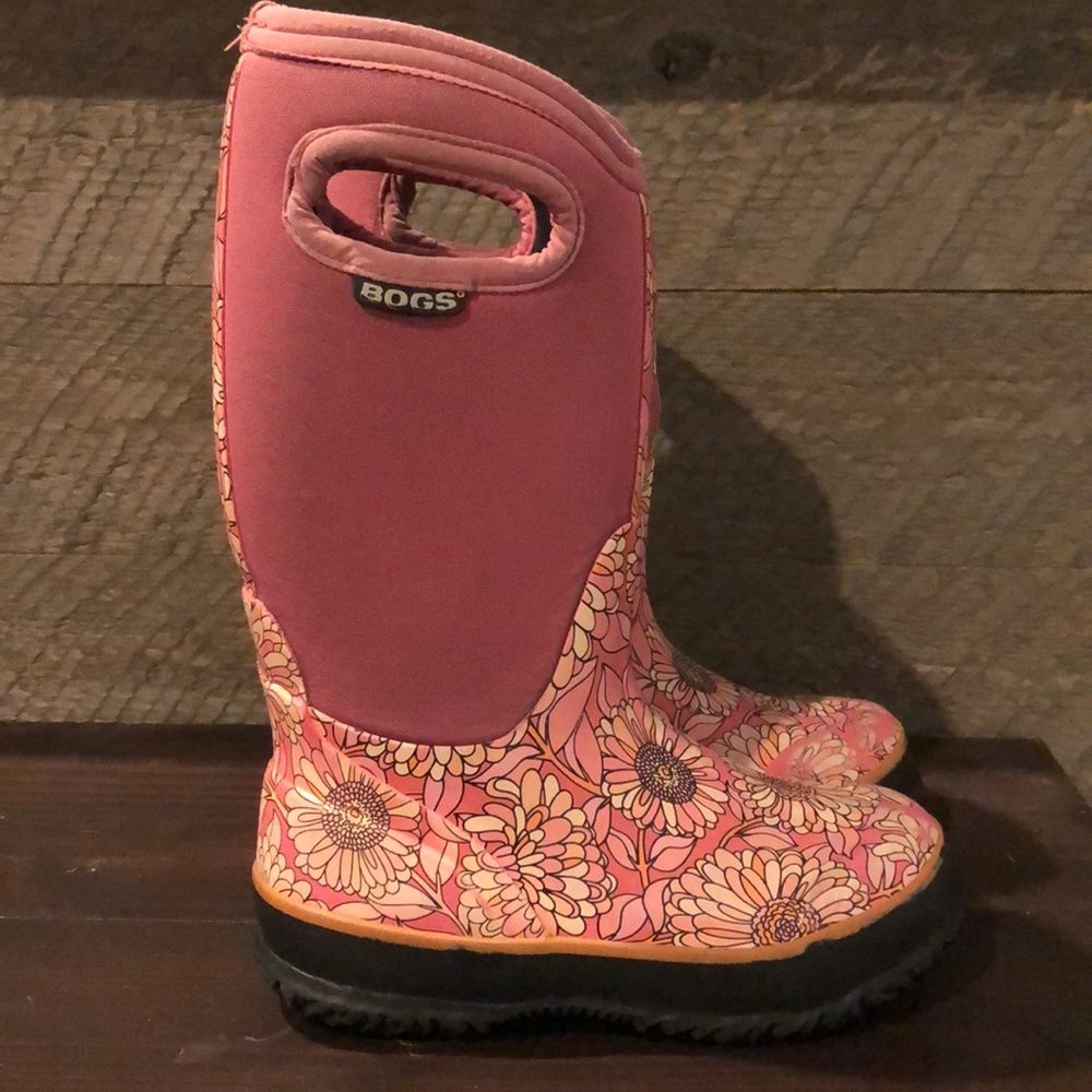 Pink floral bogs